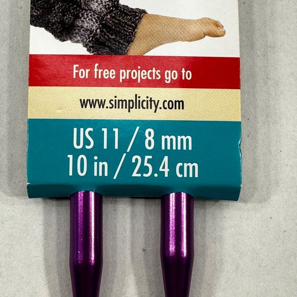 Boye Aluminum Single Point Knitting Needles Size US 11 10 Inch Purple New - Picture 4 of 6